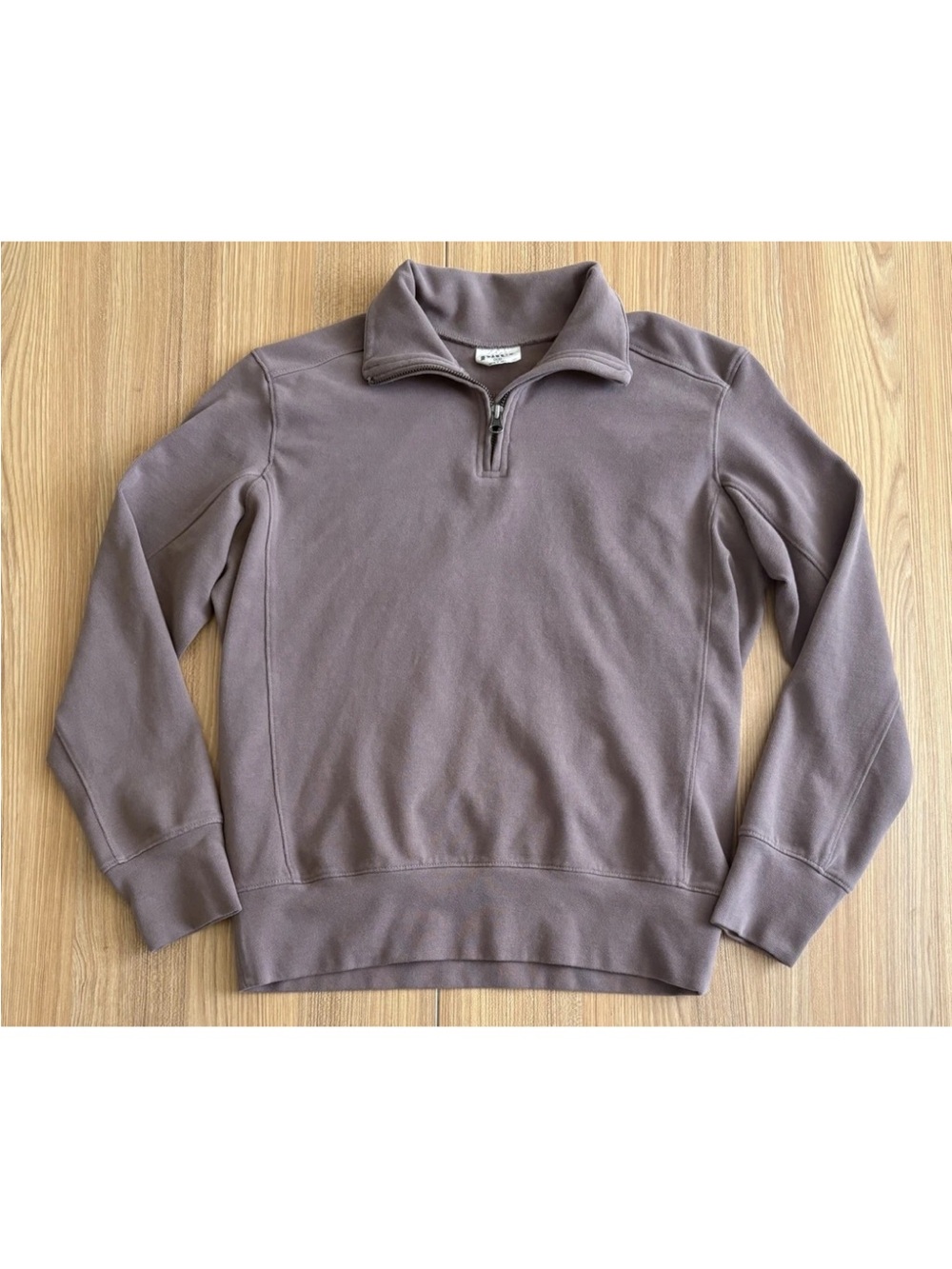 Pact 1/4 Zip Pullover Sweatshirt Wmns XS Taupe Organic Athleisure Casual Lounge